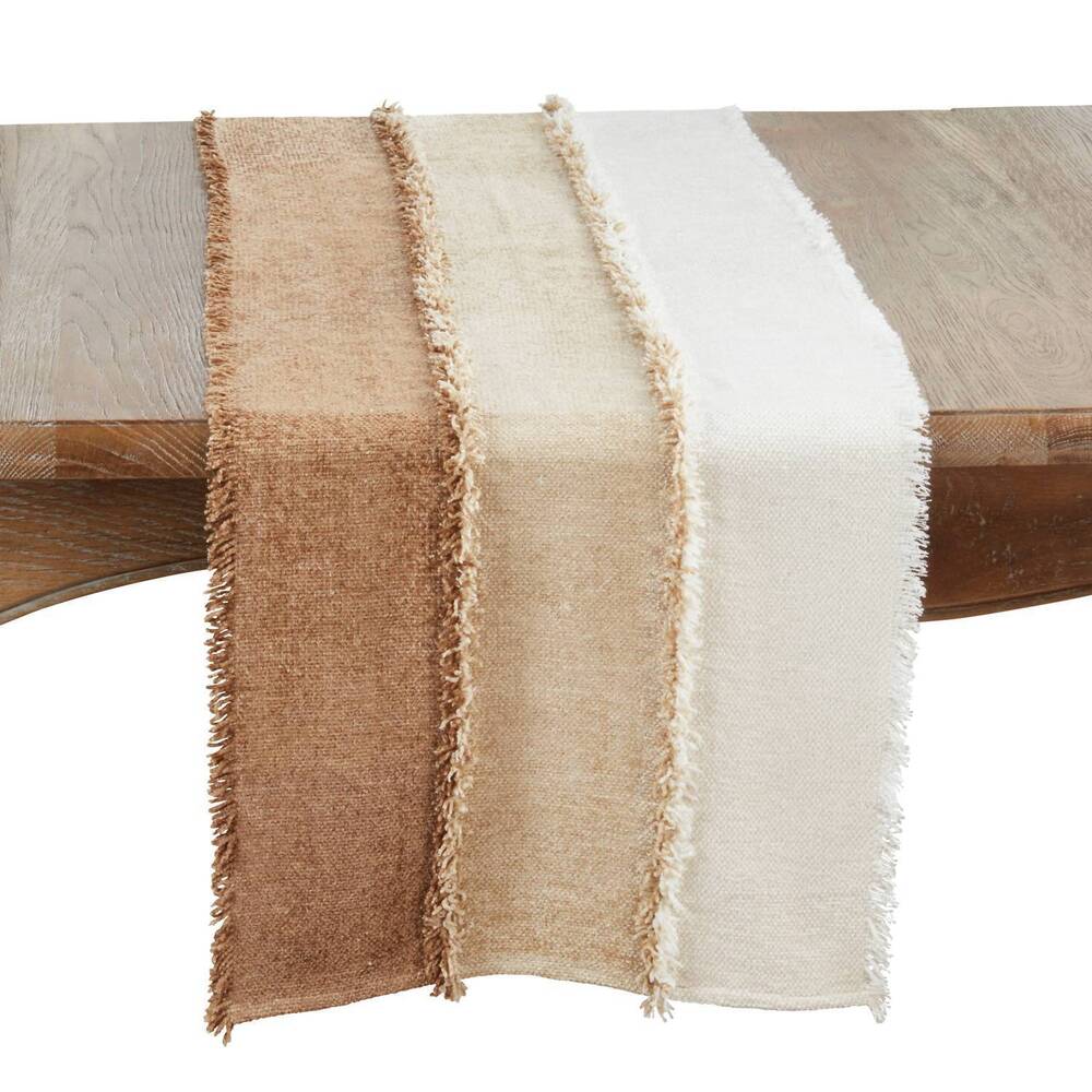 NEW SARO LIFESTYLE color cascade fringed table runner 16"x72" in multi